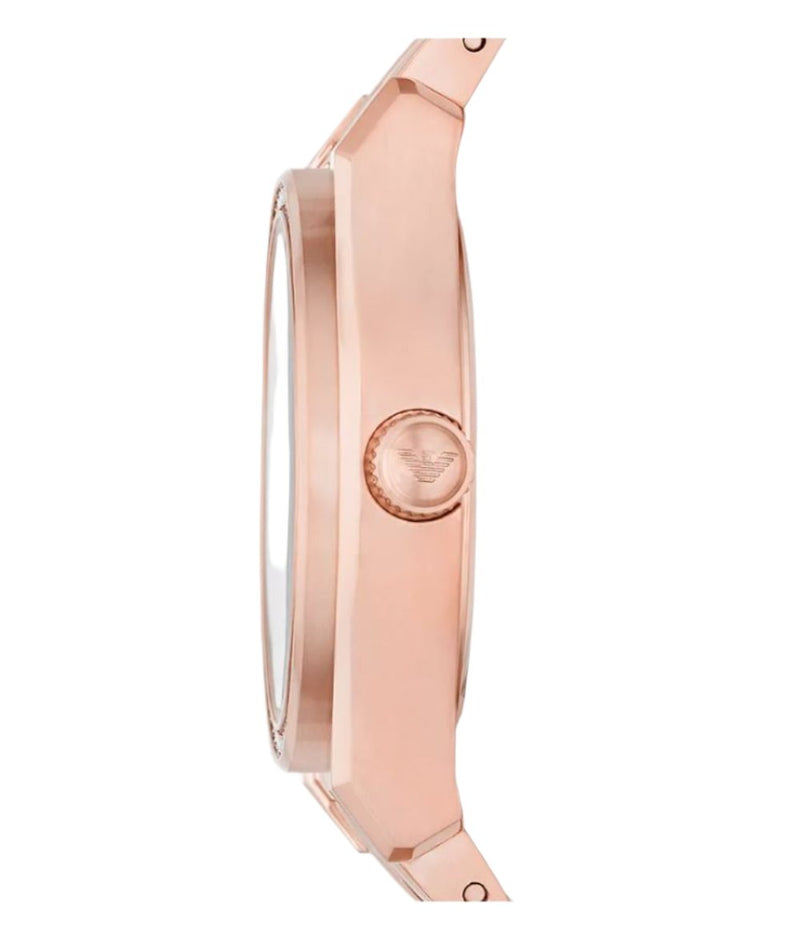 Armani Elegant Rose Gold Silver Dial Timepiece AR11558