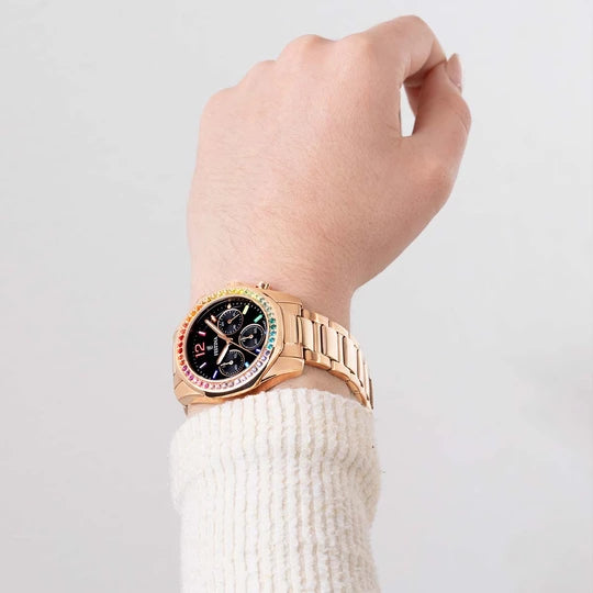 Festina 彩虹黑色表盘不锈钢表带女士手表 F20639/3
