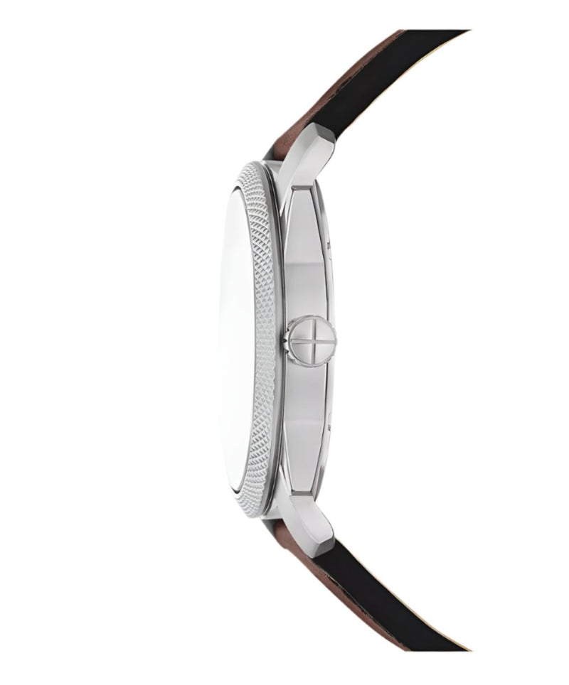 Fossil Machine Brown Leather Strap Green Dial Watch FS6085