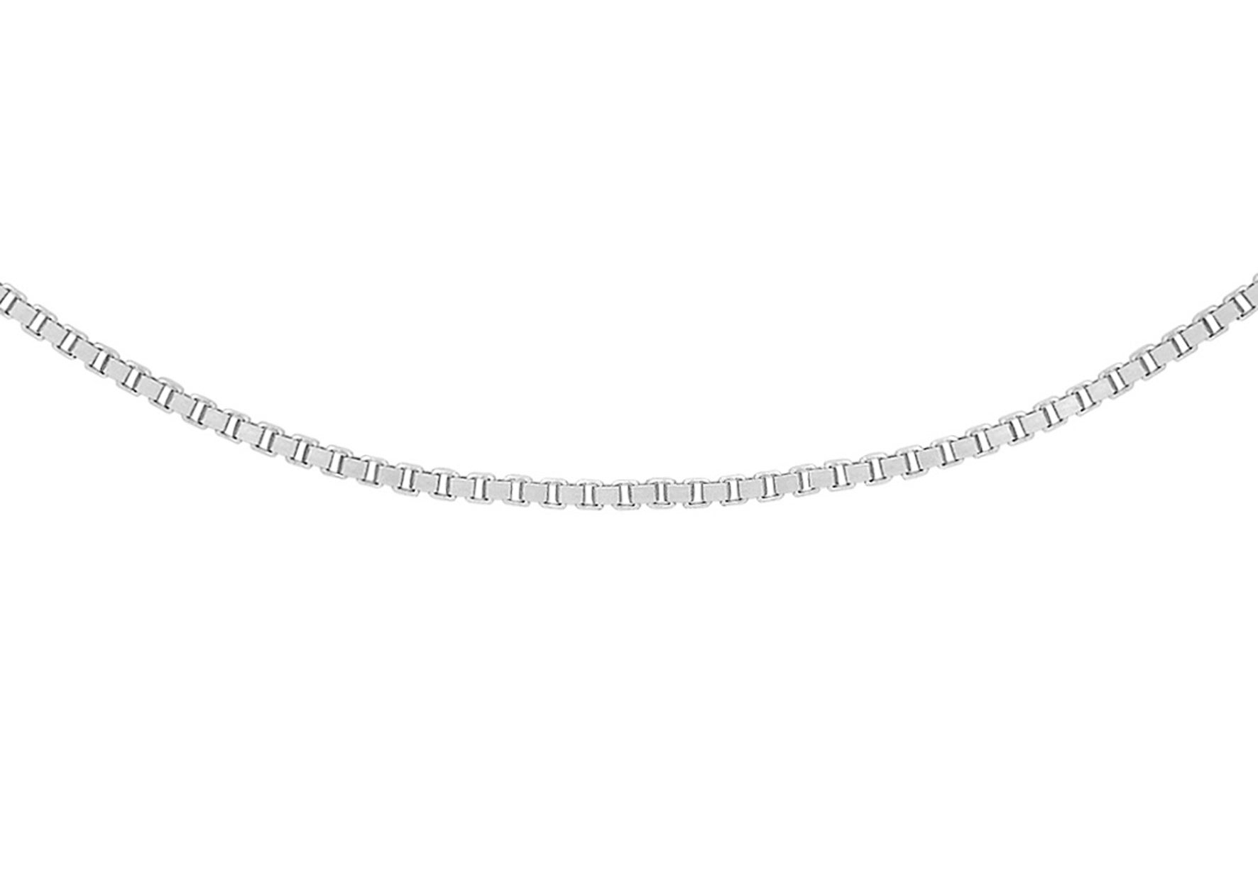 9K White Gold Box Chain Necklace Elegant Polished Finish 45-50cm