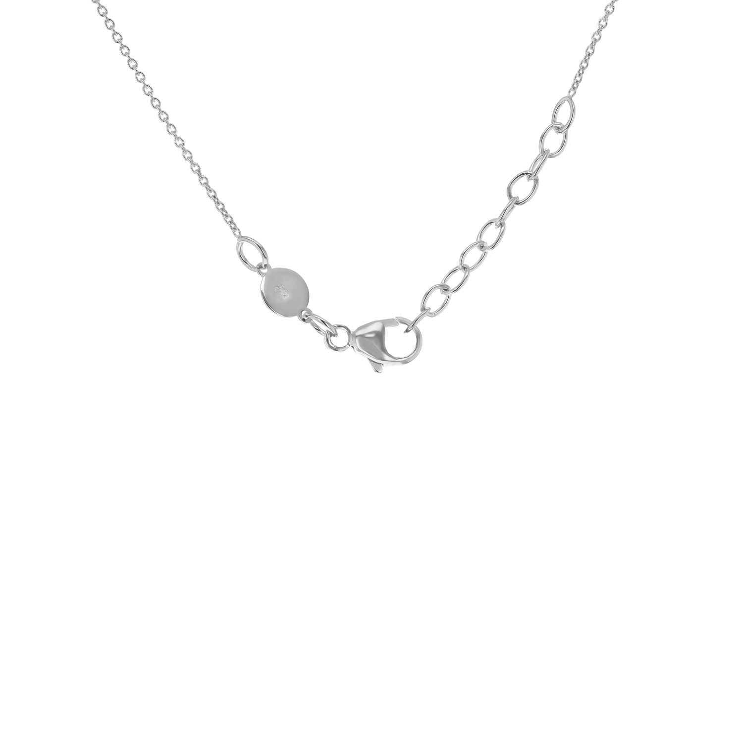 9K White Gold Adjustable Disc Necklace Elegant 41cm to 43cm Chain