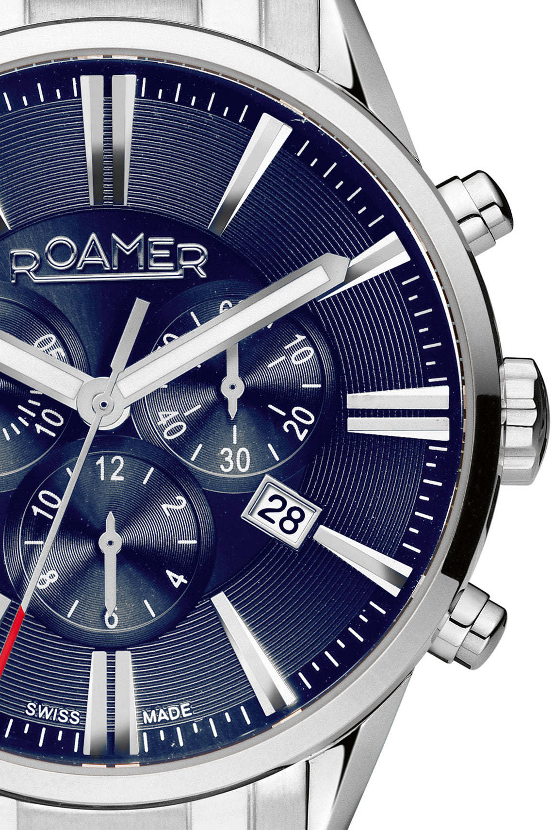 Roamer Superior Chronograph 44mm Blue Dial  Stainless Steel Strap Watch