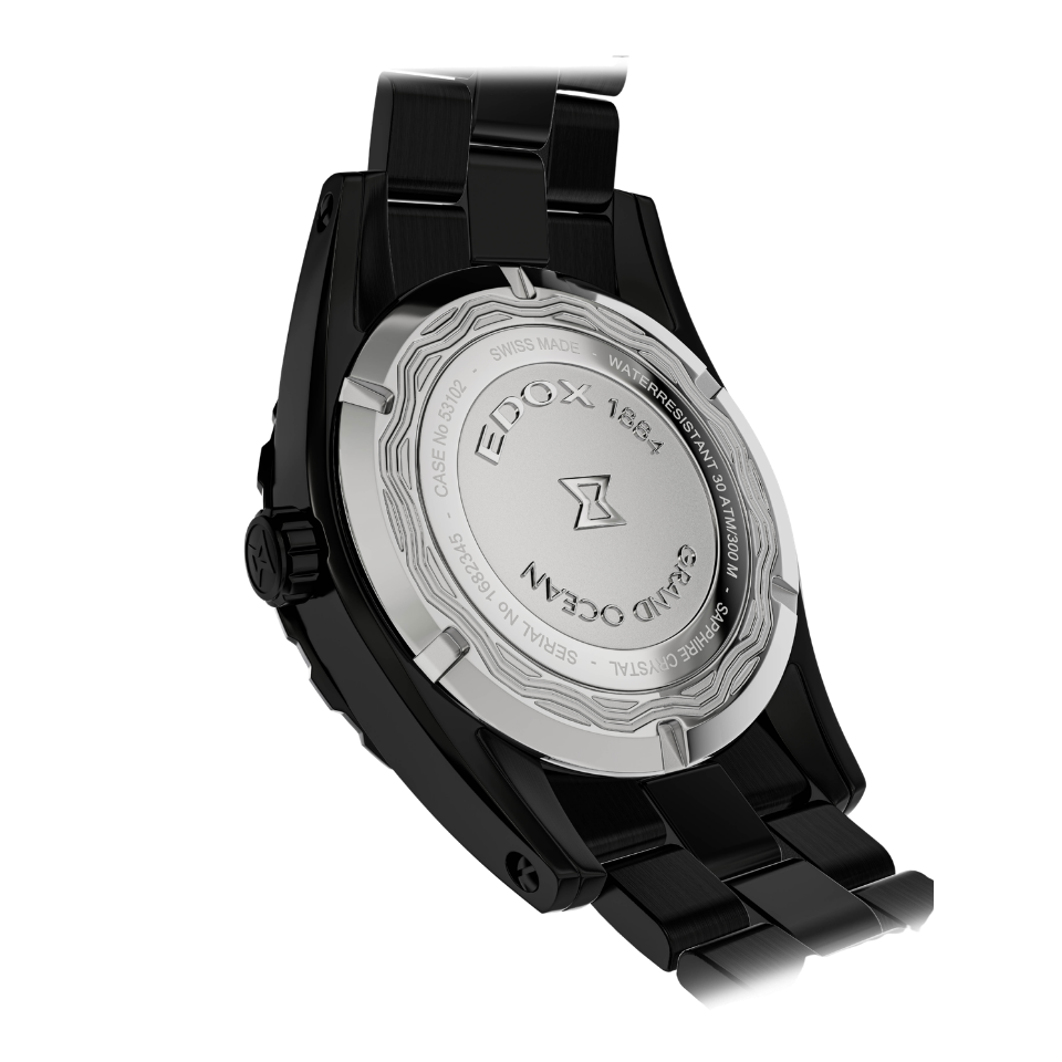 Edox Grand Ocean Black Dial 42mm Watch 5310237NMNIR