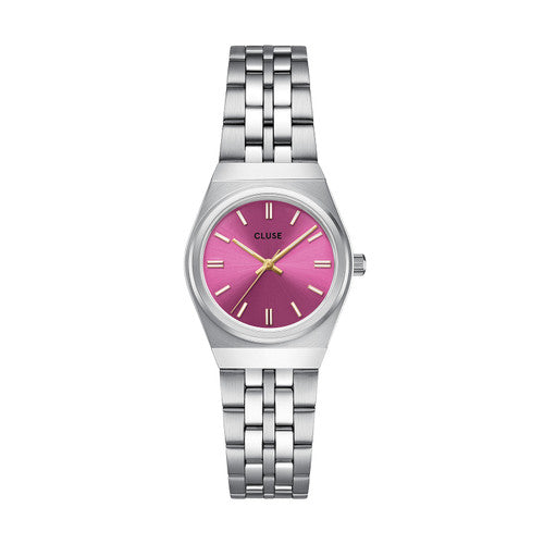 CLUSE Retro 70's Mini Stainless Steel Fuchsia Silver Women's Watch CW16303