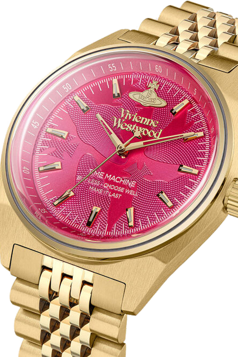 Vivienne Westwood Lady Sydenham 39mm Gold & Pink Watch