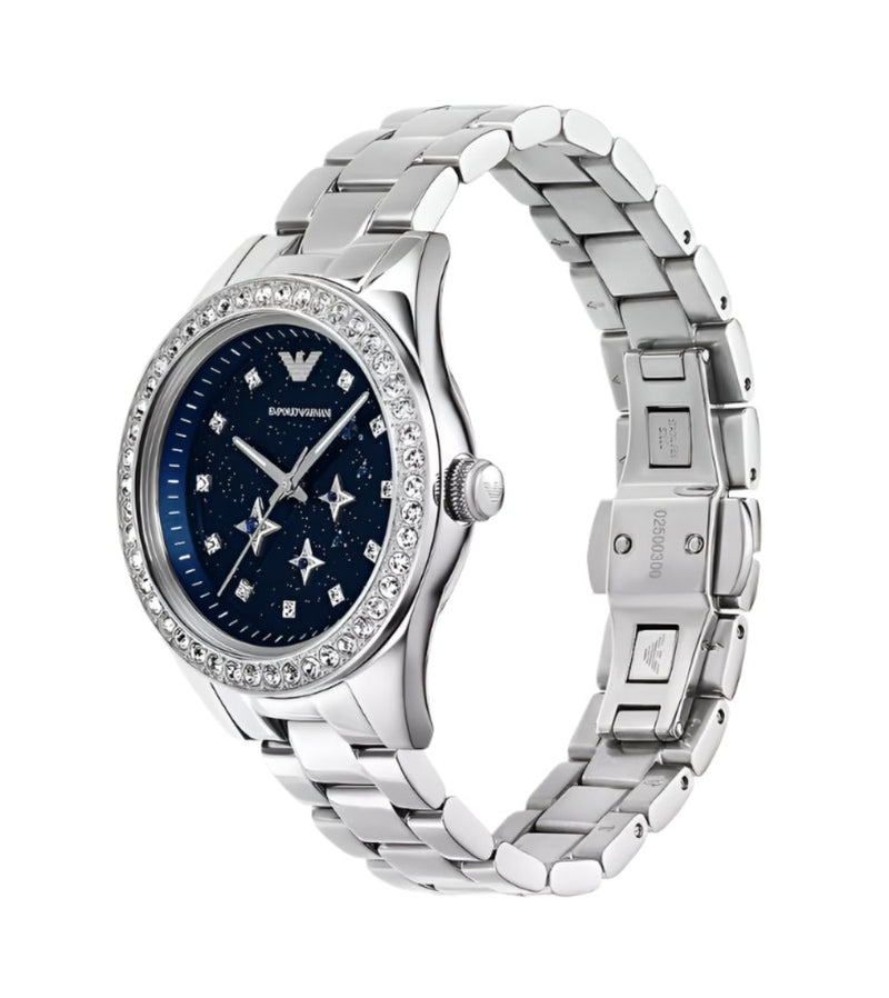 Armani Sophisticated Blue Dial Stainless Steel Watch AR11628