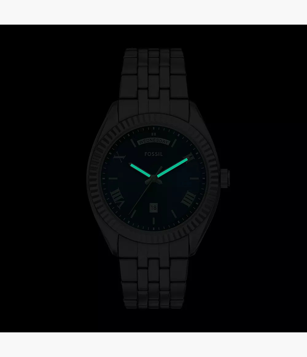 Fossil Campbell Three Hand Stainless Steel Watch FS6140