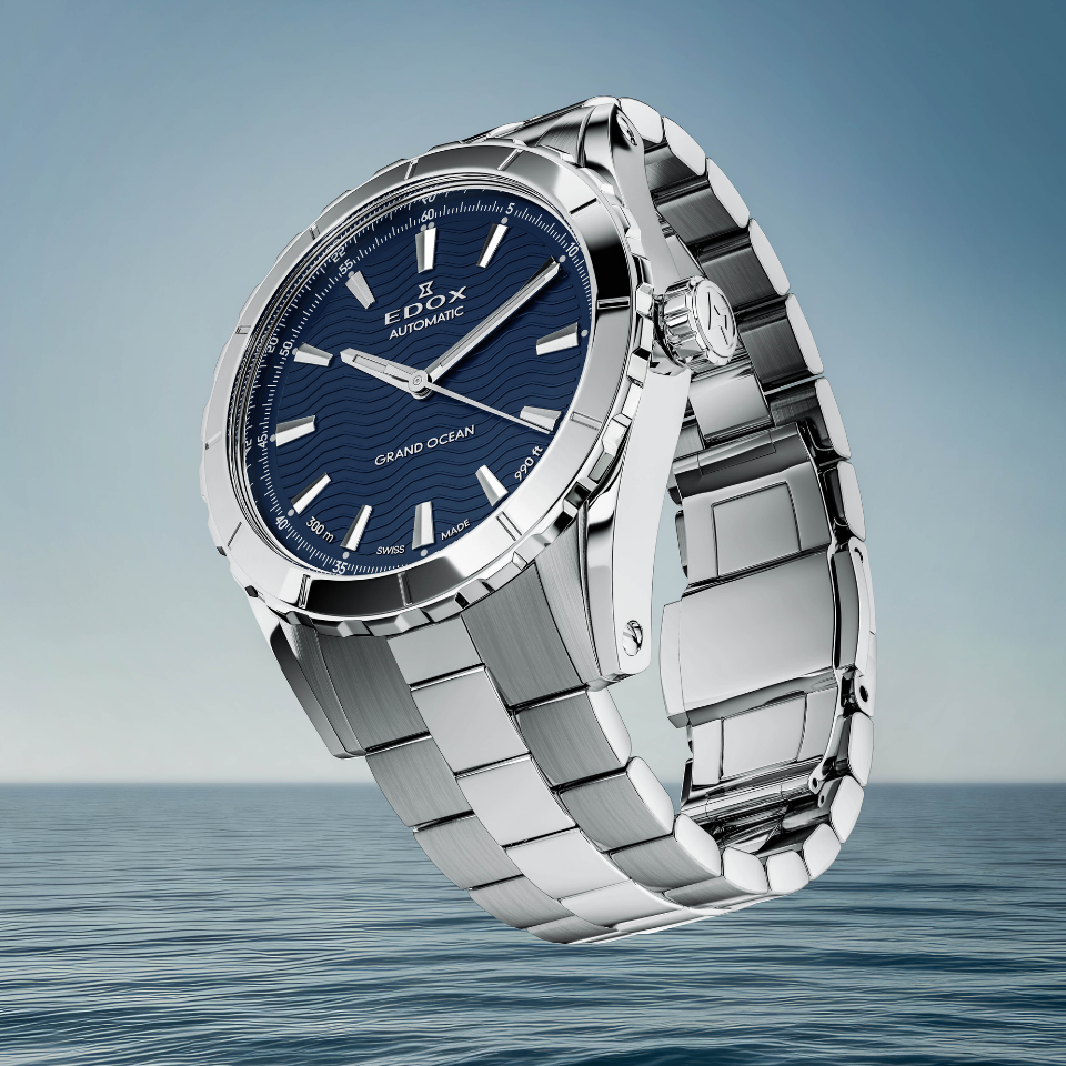 Edox Grand Ocean Automatic Blue Dial 40mm Watch 801403MBUIN