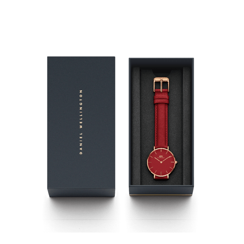 Daniel Wellington 小巧 28 毫米萨福克红色表盘手表 DW00100405