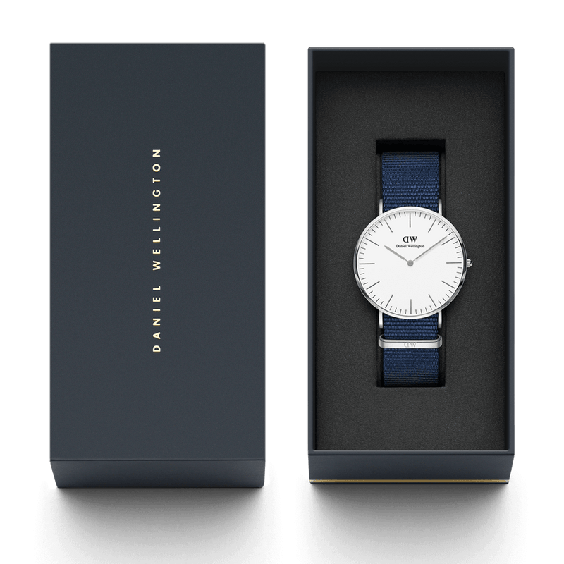 Daniel Wellington 经典 40 毫米 Bayswate 白色表盘腕表 DW00100276