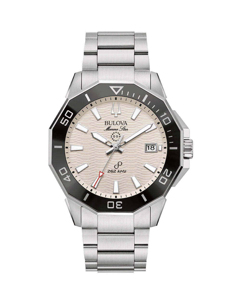 Bulova Marine Star Precisionist White Dial Stainless Steel Sport Watch for Men 96B426
