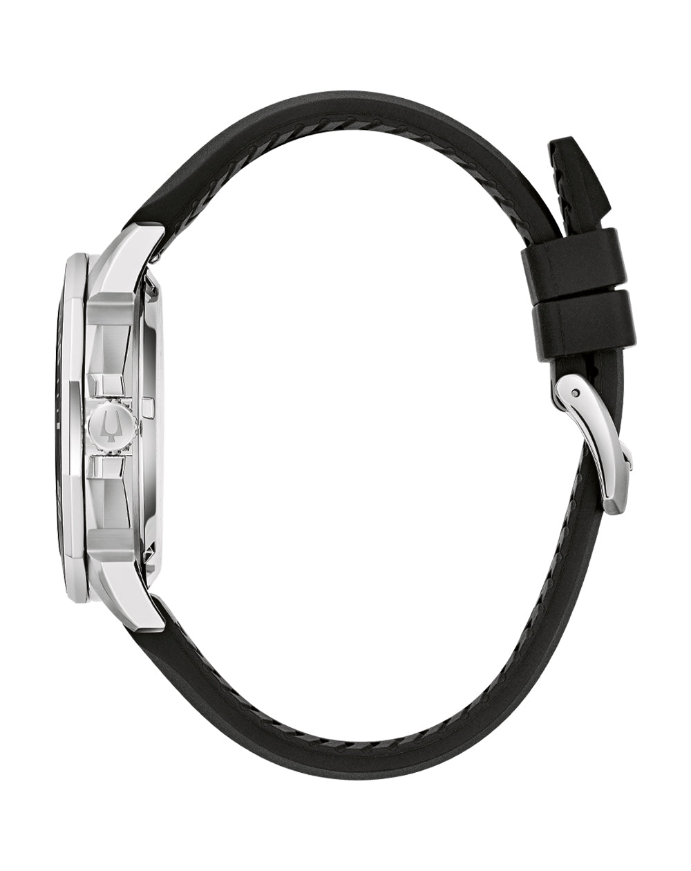 Bulova Marine Star Black Rubber Precisionist Watch with 43cm Stainless Steel Case and 200m Water Resistance 96B432