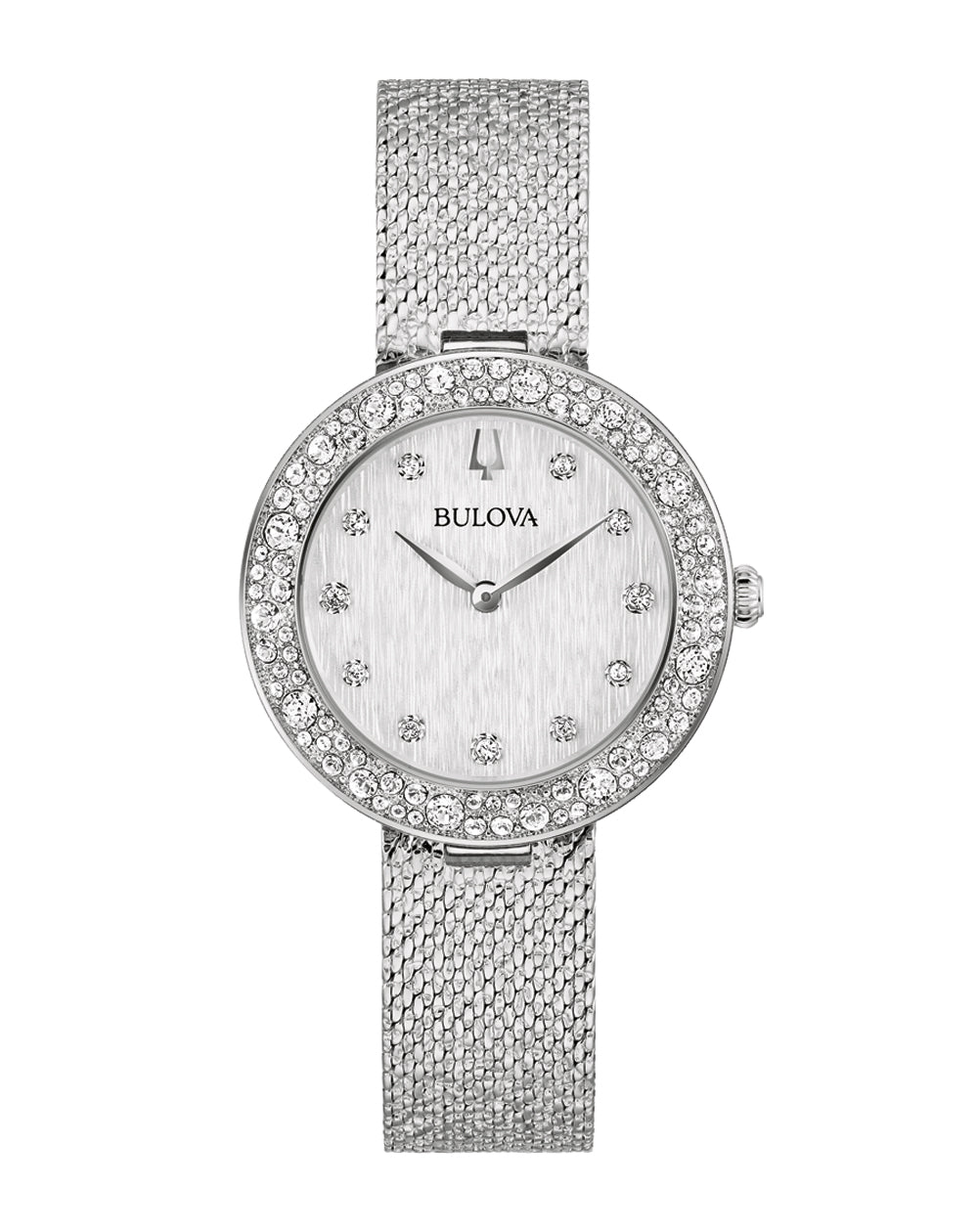 Bulova Crystal Silver Dial Stainless Steel Watch 96L329