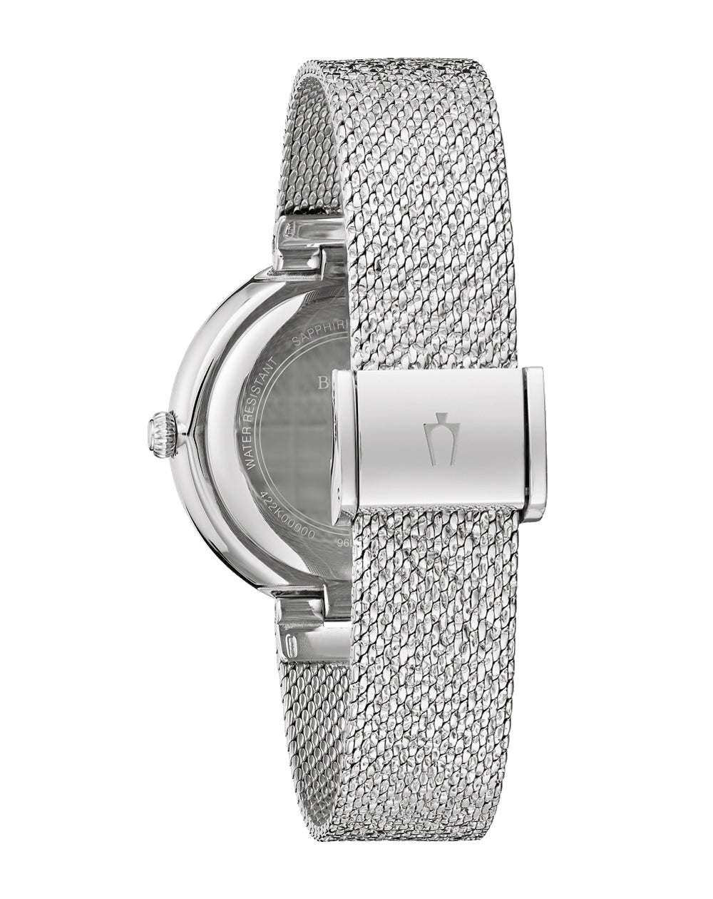 Bulova Crystal Silver Dial Stainless Steel Watch 96L329