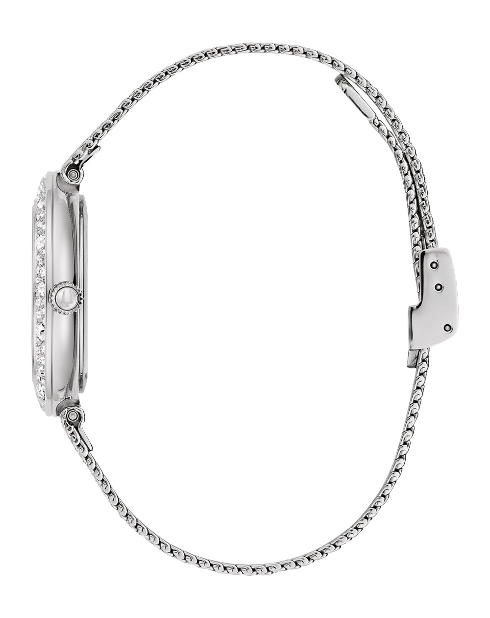 Bulova Crystal Silver Dial Stainless Steel Watch 96L329