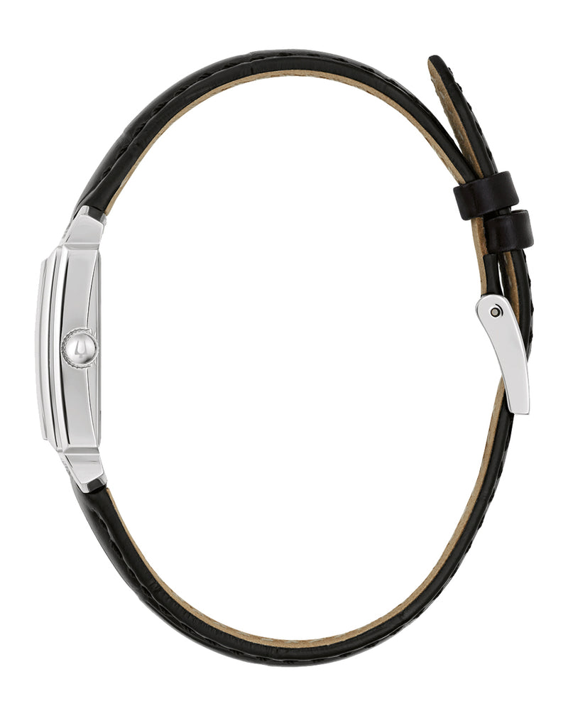 Bulova Sutton Mother of Pearl Dial Black Leather Strap Watch 96L330