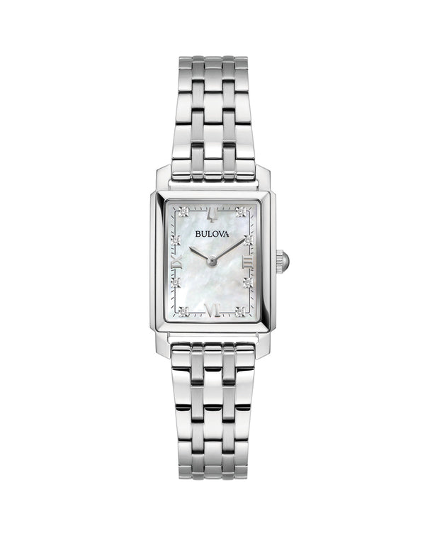 Bulova Classic Diamond Stainless Steel White Dial Watch 96P244