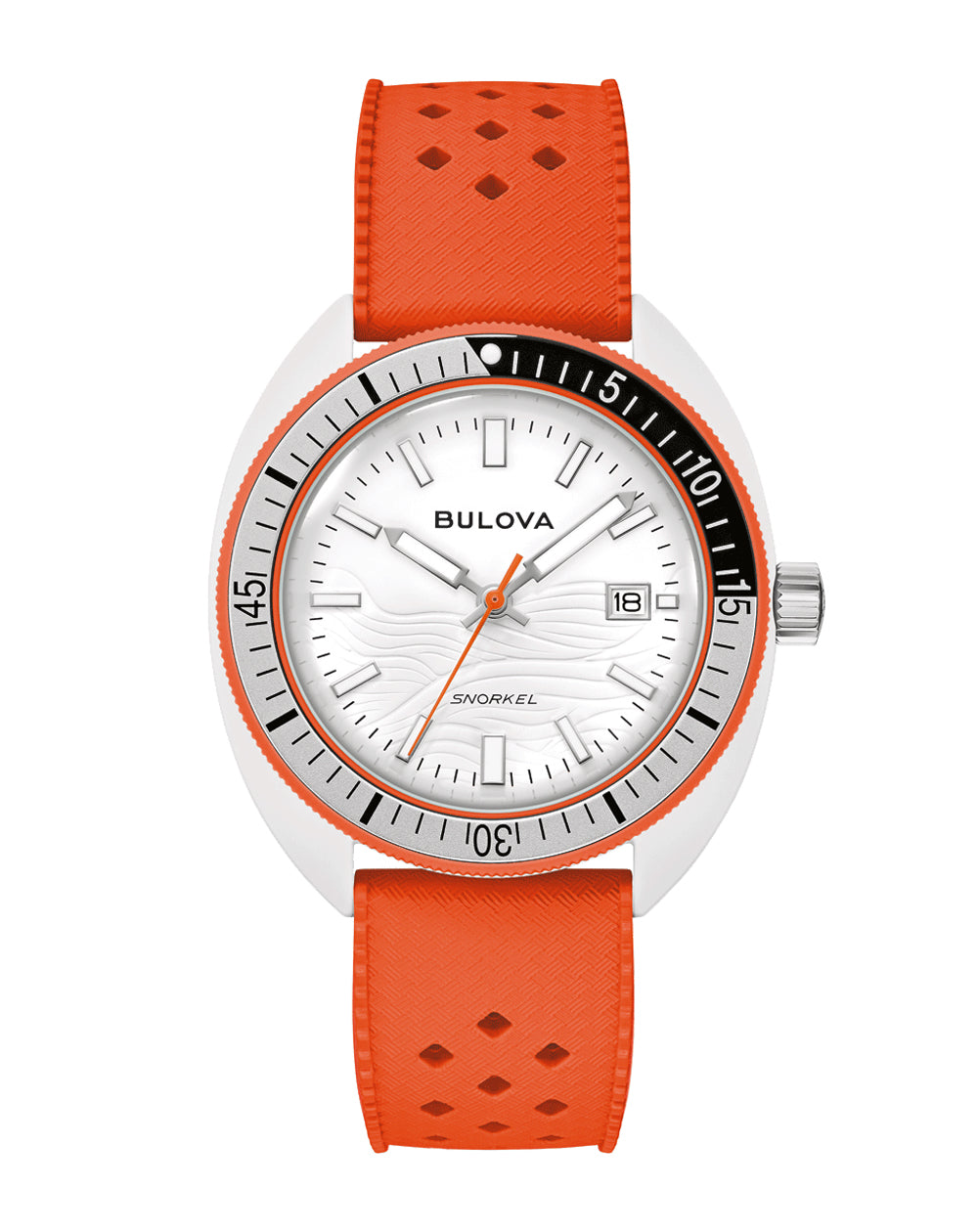 Bulova Snorkel Clownfish White Dial Rubber Strap Watch 98B448