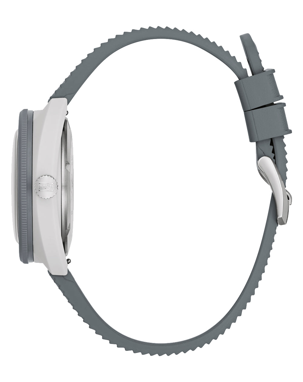 Bulova Snorkel White Dial Rubber Strap Watch 98B449