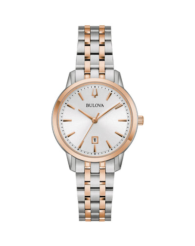 Bulova 经典不锈钢女士手表 98M137