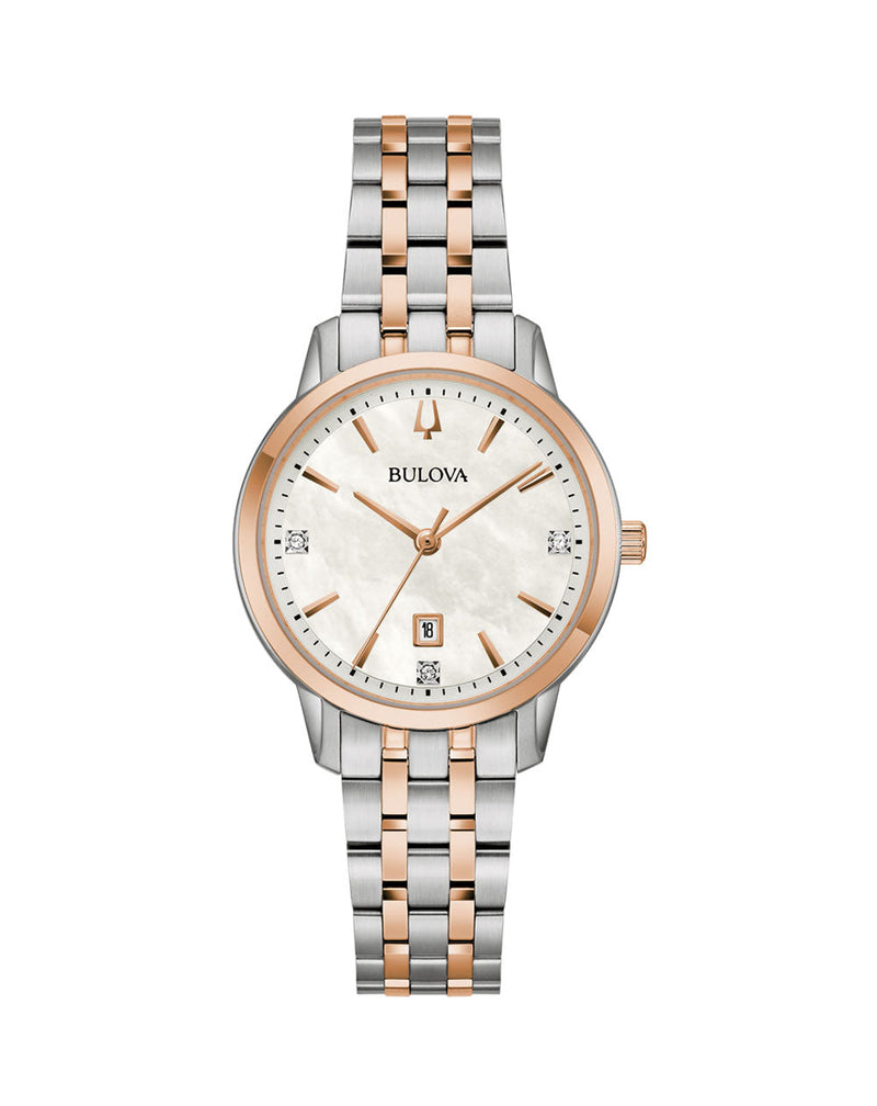 Bulova 经典石英女士手表 98P213