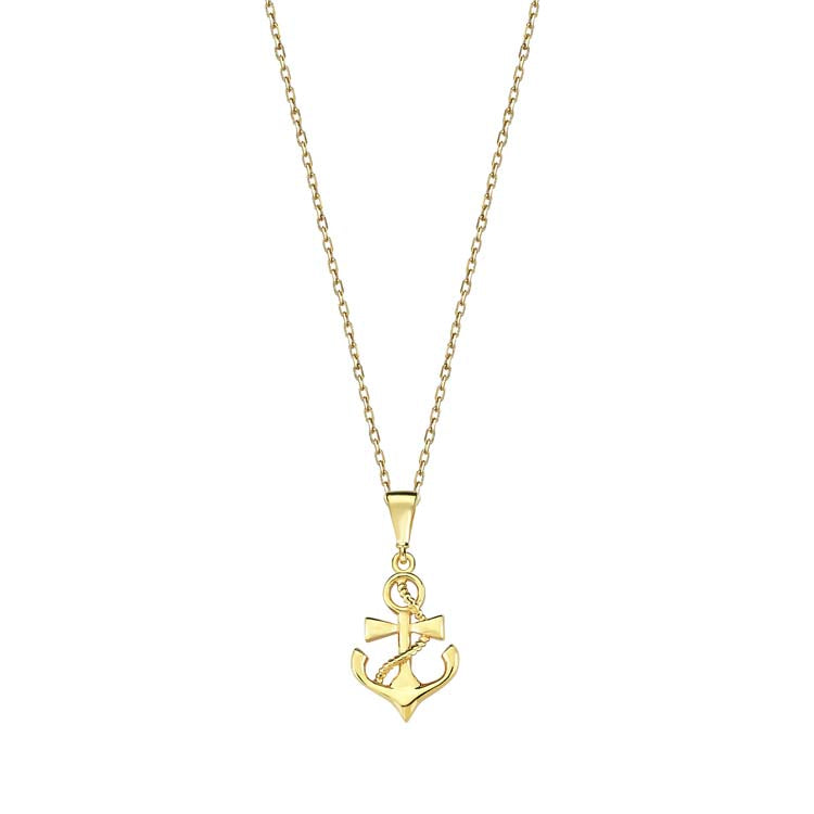 9K Yellow Gold Faith Love Hope Necklace Elegant Contemporary Gift