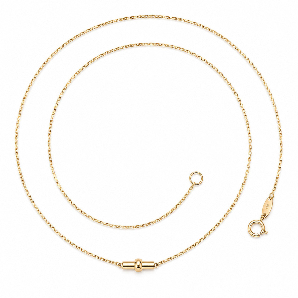 Fine Gold 9K Yellow Gold Bar Necklace 40-45cm 9YN3112 9YN3112 front packshot