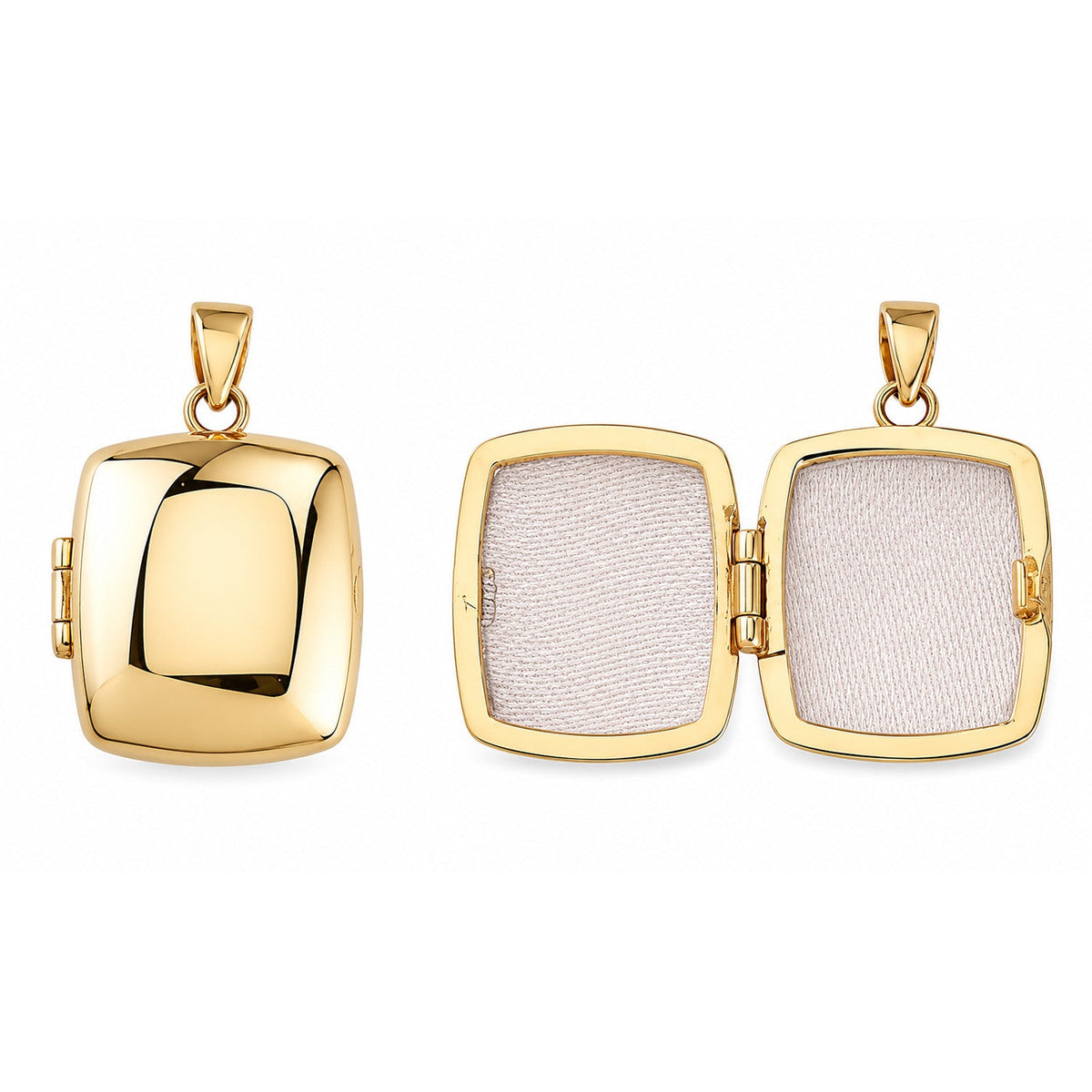 Fine Gold 9K Yellow Gold Rectangle Domed Locket Pendant 9YP0494 9YP0494 front packshot