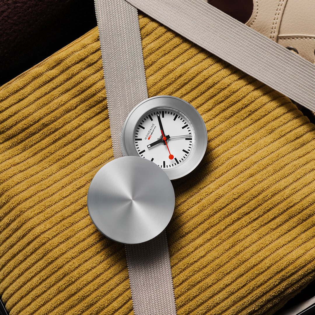 Mondaine Official Swiss Railways Travel Alarm Clock MSM.64411