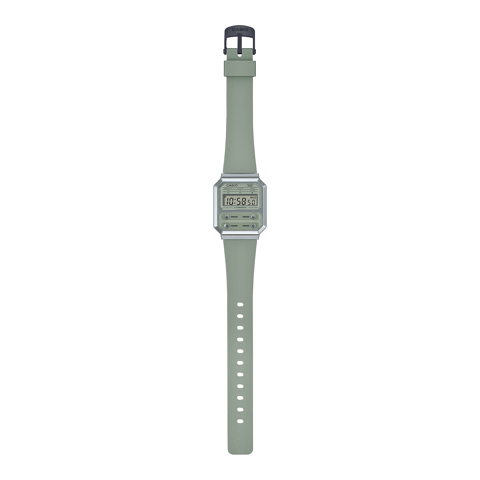 Casio Vintage Green Resin Band Watch A100WEF-3A
