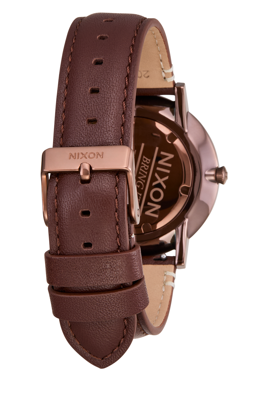 Nixon Porter Leather Chocolate / Dark Roast / Brown Watch A1058-5240-00