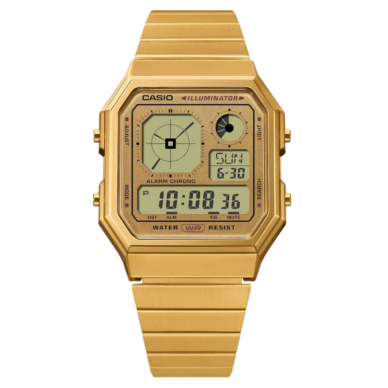 Casio Vintage Analog Display Gold Stainless Steel Watch A130WEG-9A