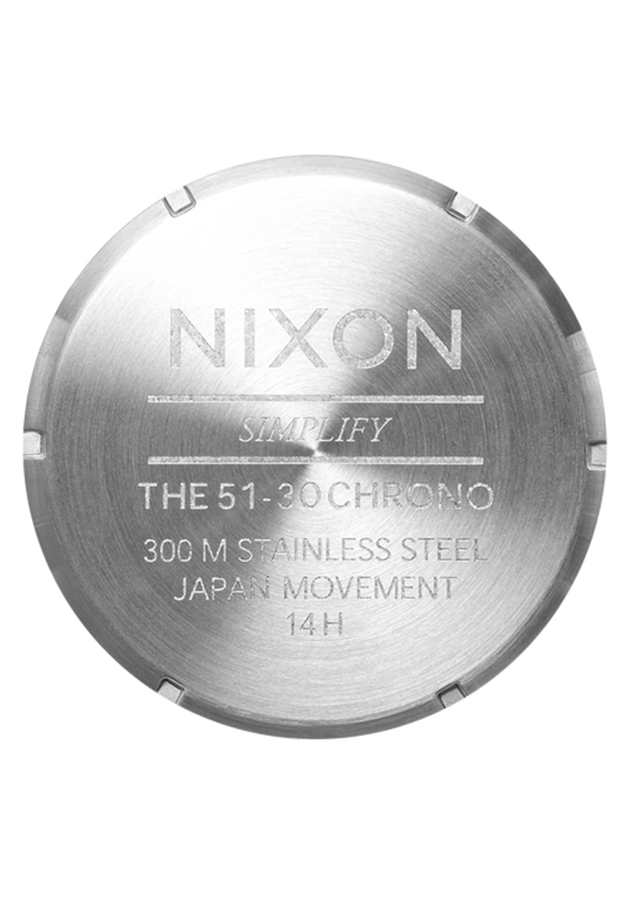 Nixon 51-30 Chrono Leather Silver / Rosewood / Chocolate Watch A1392-5341-00