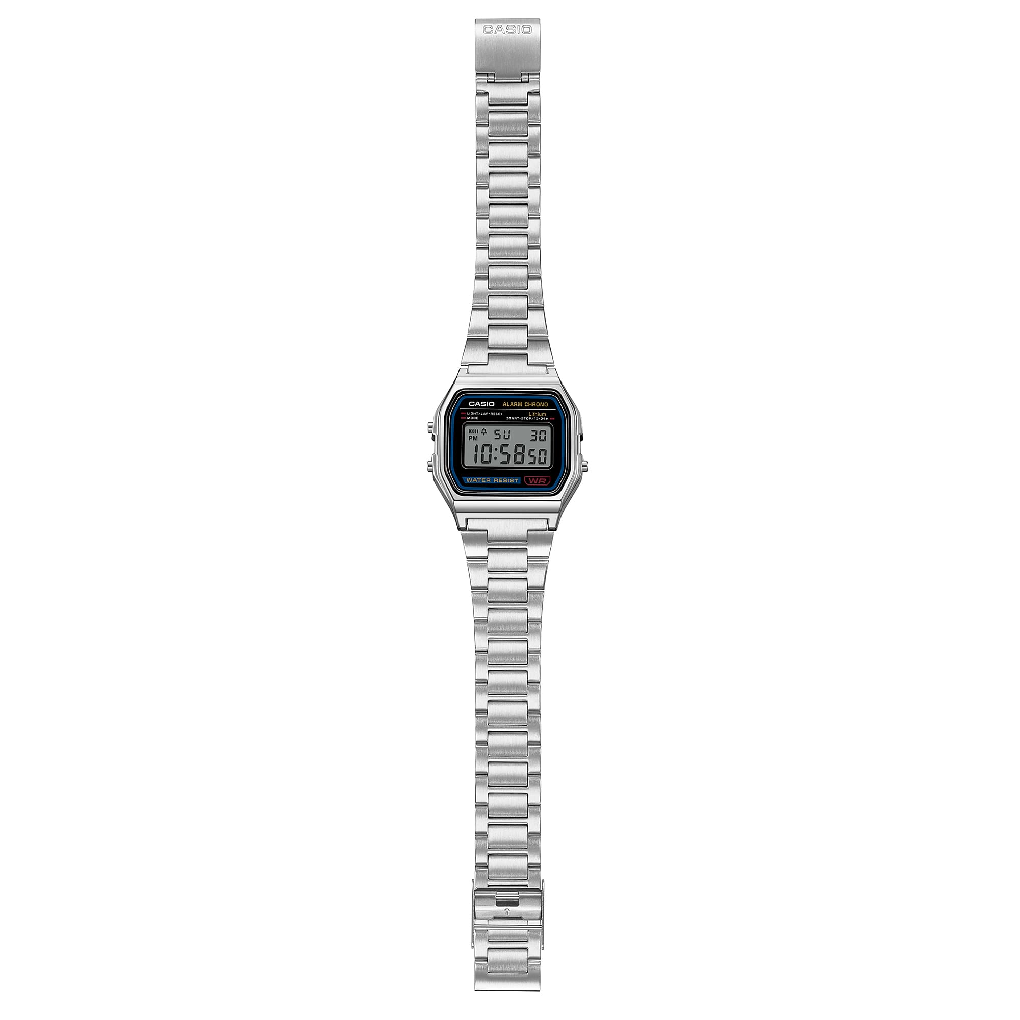 Casio Stainless Steel Digital Silver Dial Watch A158WA-1A