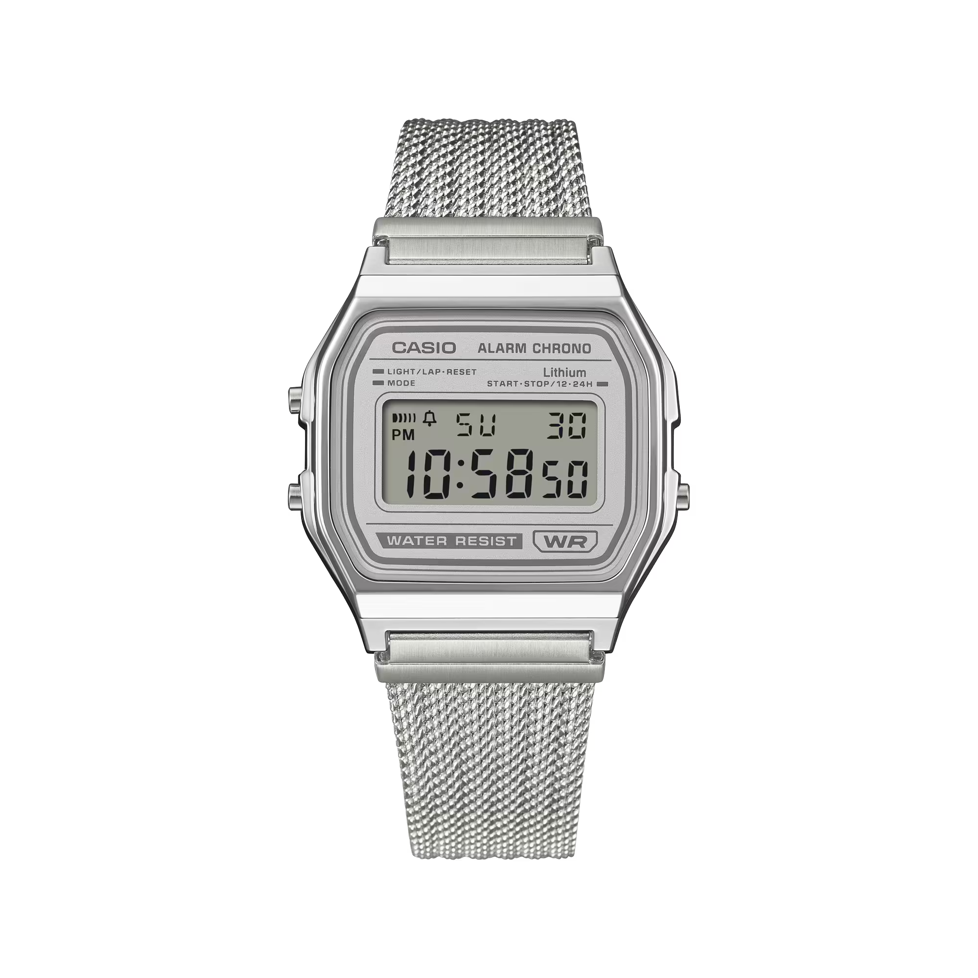 Casio Stainless Steel Digital Silver Dial Watch A158WEA-7D