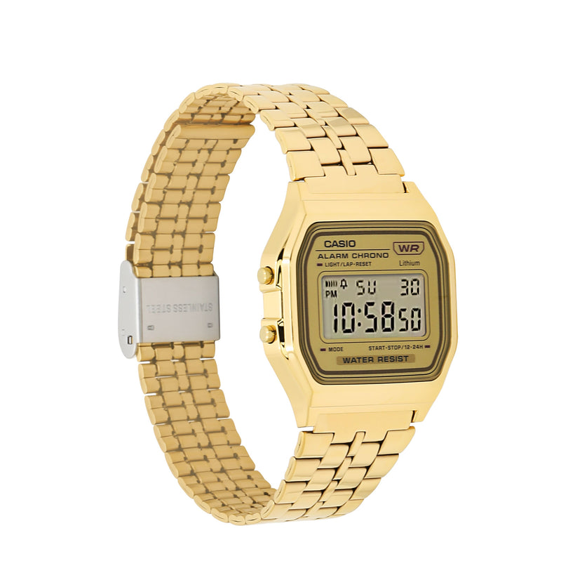 Casio Vintage Digital Gold Stainless Steel Watch A158WETG-9A