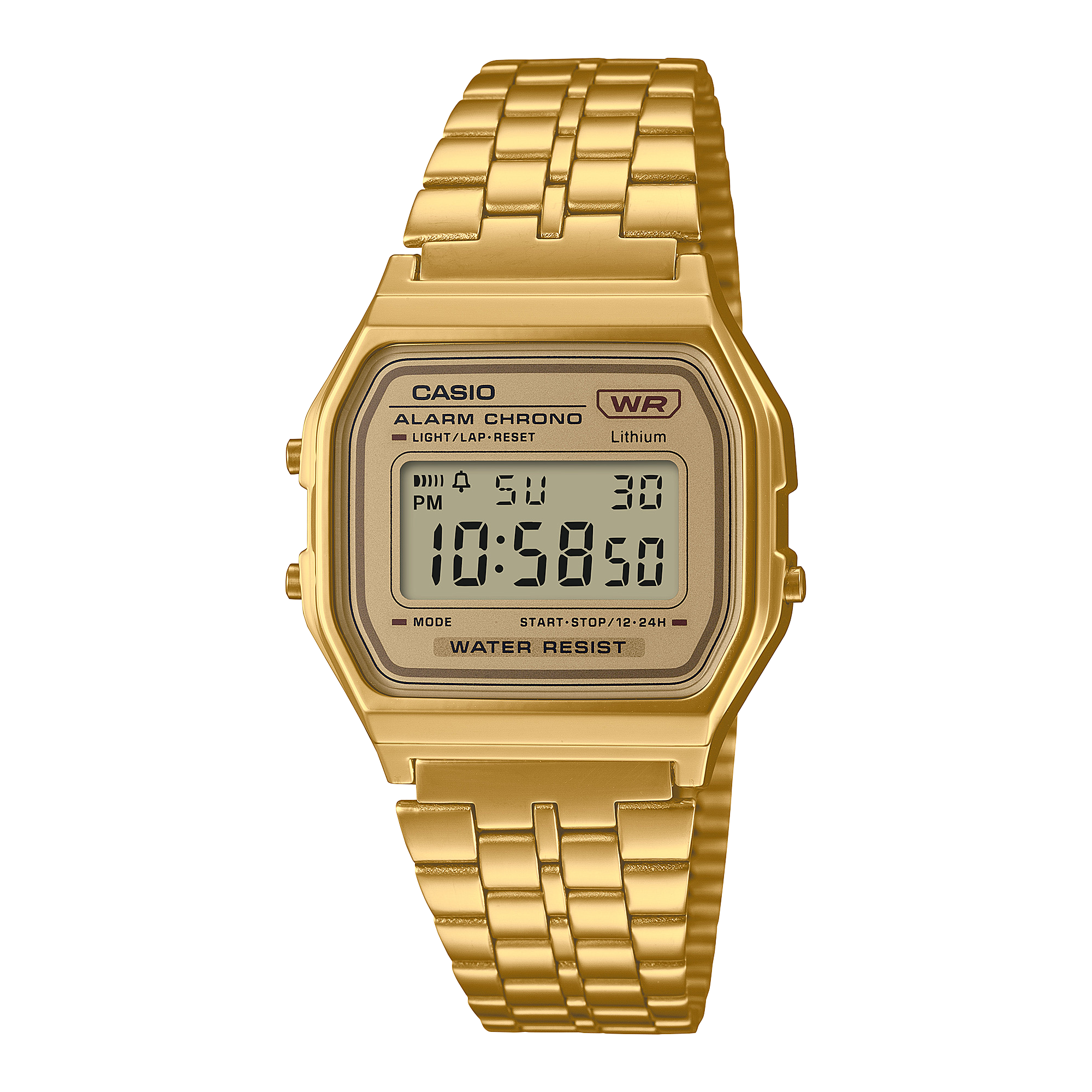 Casio Vintage Digital Gold Stainless Steel Watch A158WETG-9A