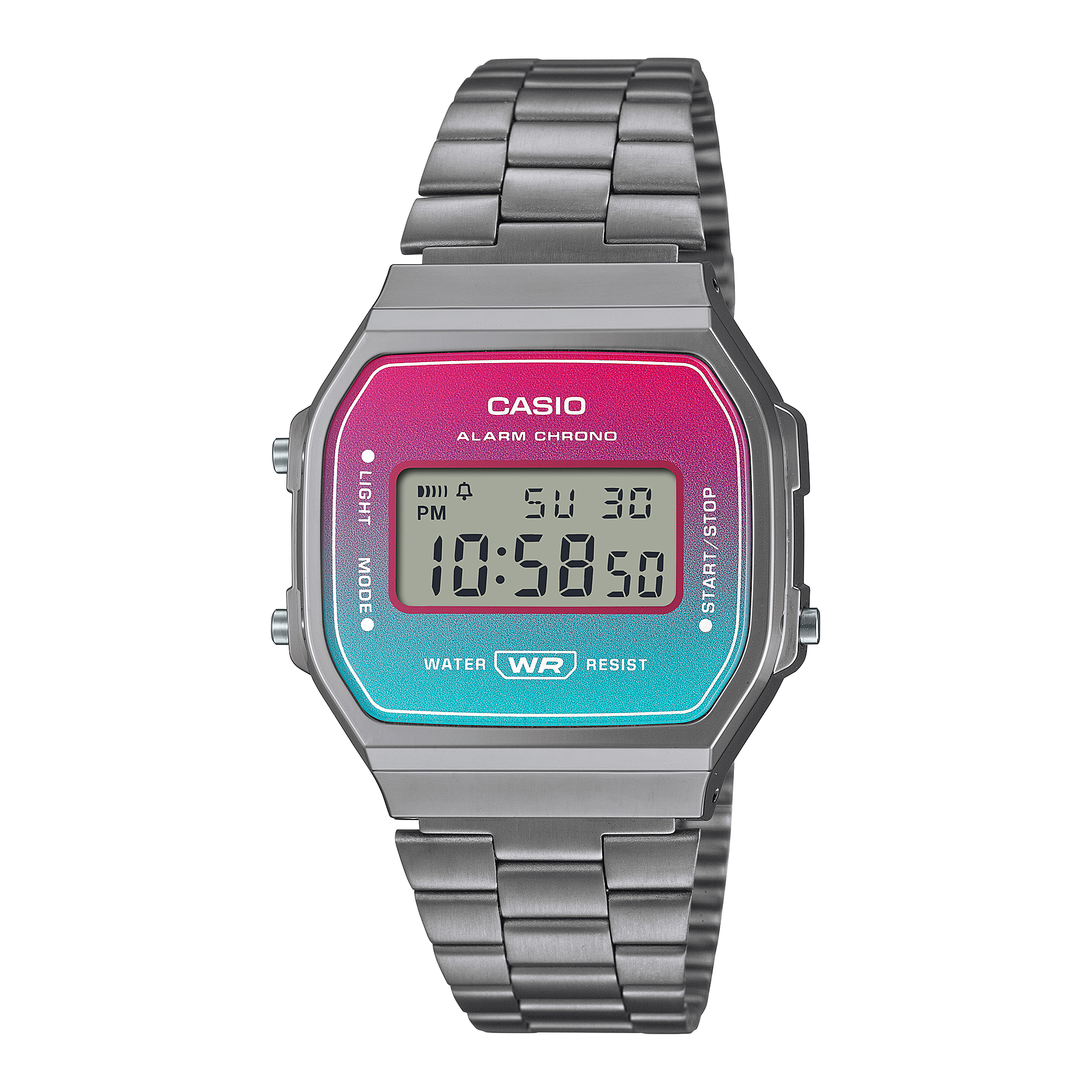 Casio Vintage Black Stainless Steel Band Watch A168WERB-2A