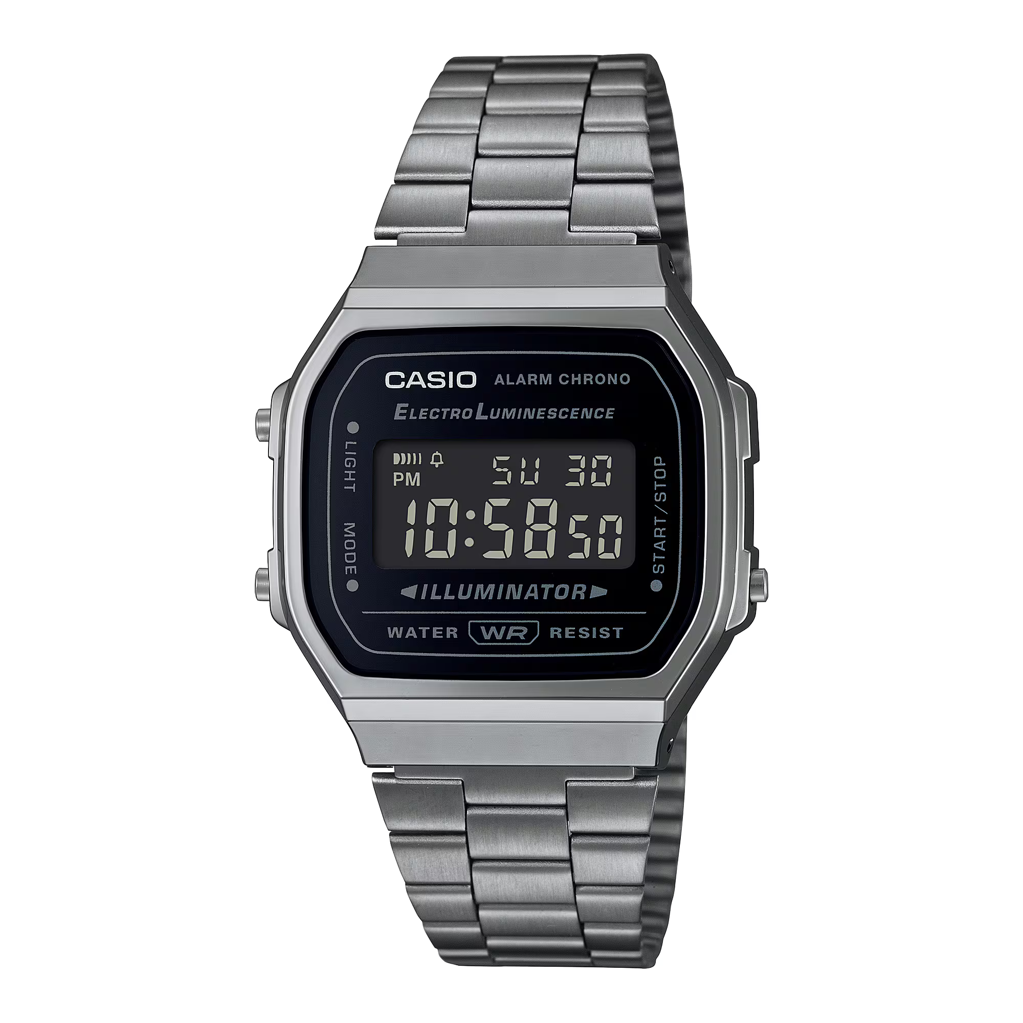 Casio Classic Digital Grey Stainless Steel Black Dial Watch A168WGG-1B