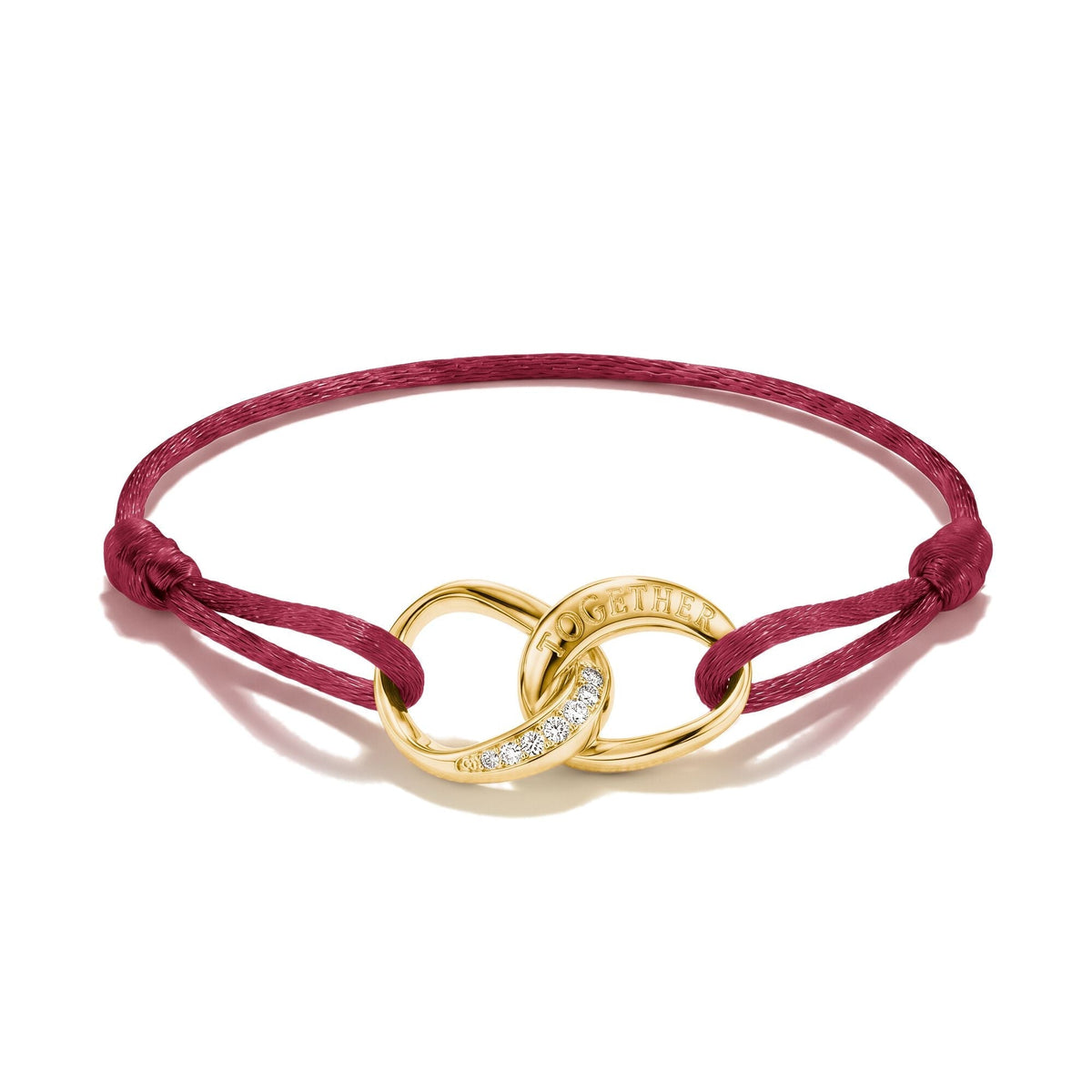 Thomas Sabo Textile bracelet Together red with zirconia TA2236MREY