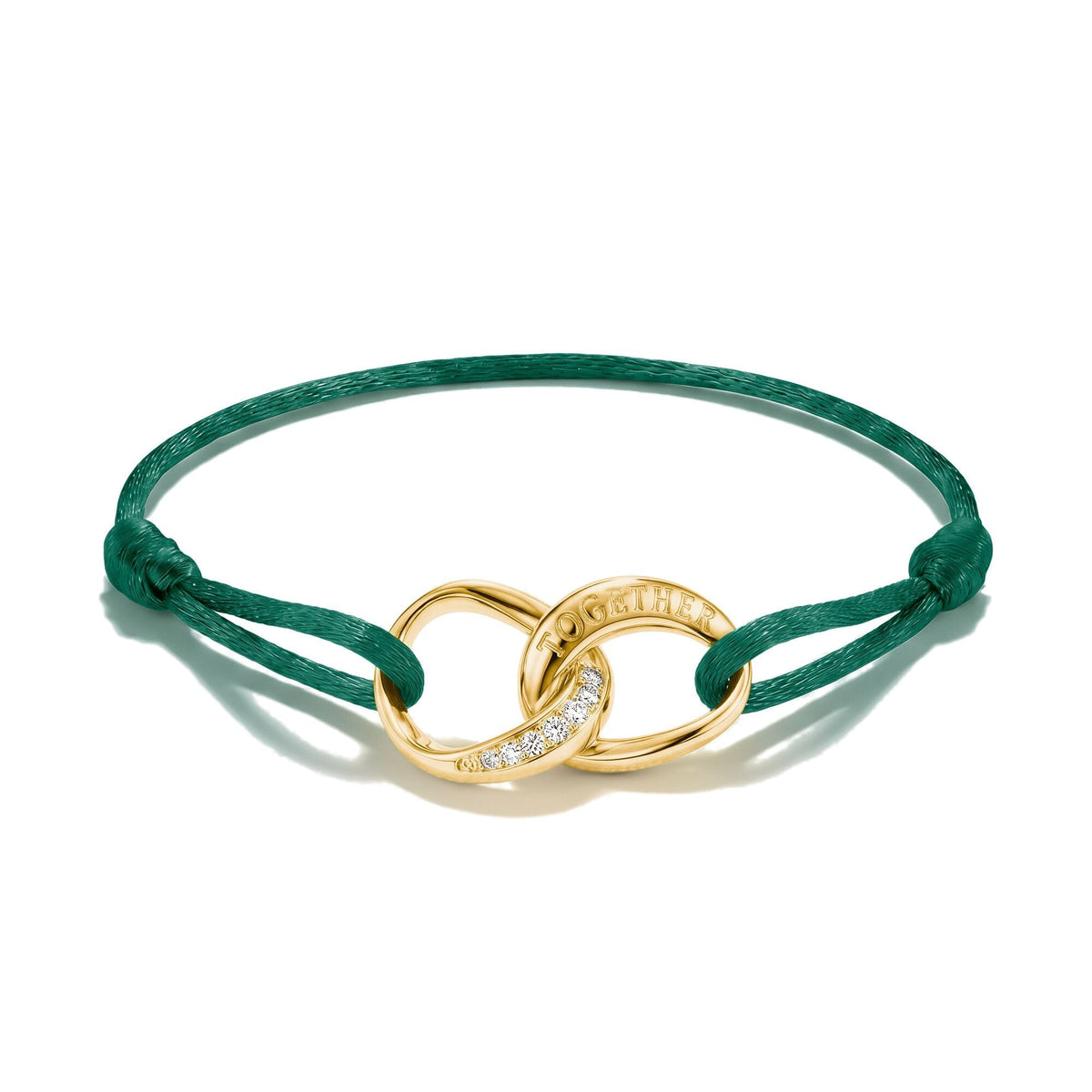 Thomas Sabo Textile bracelet Together green with zirconia