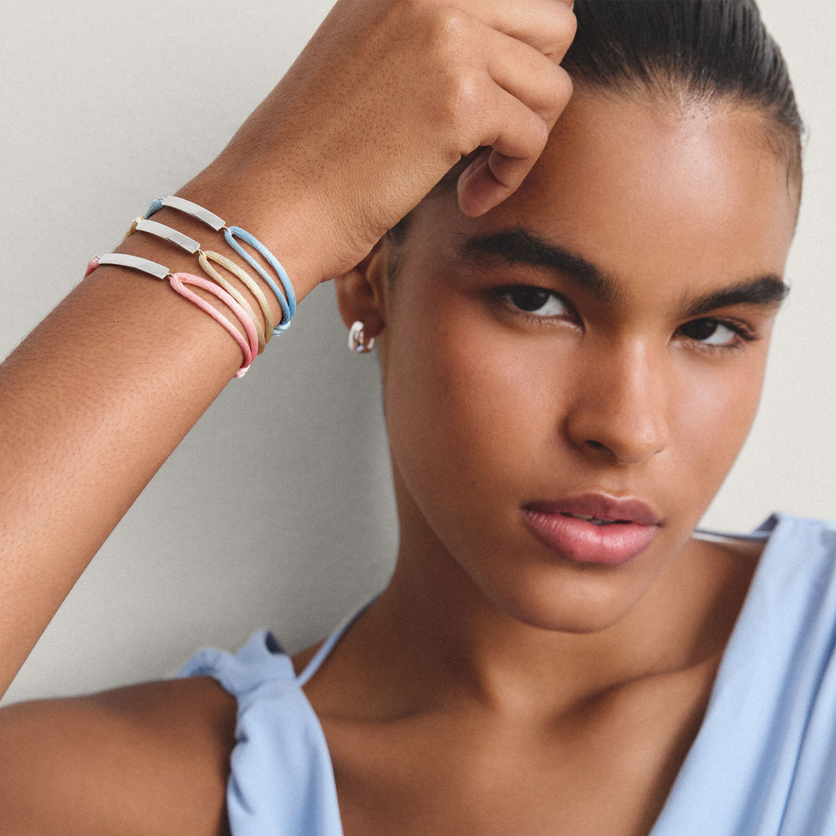 Thomas Sabo Textile bracelet blue TA2238LB