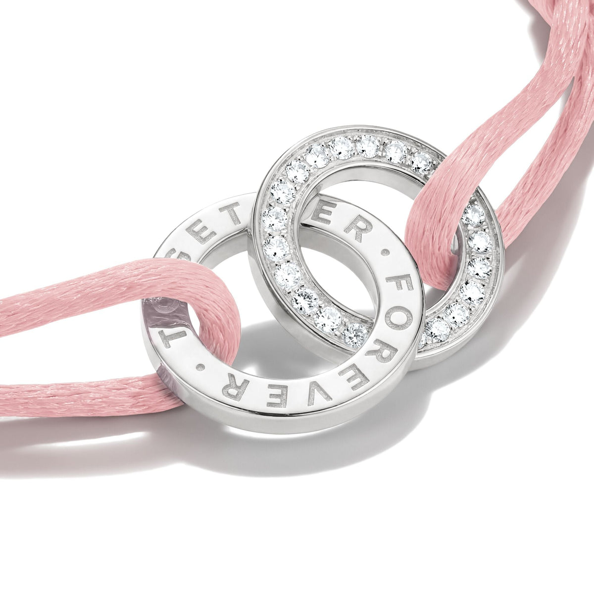 Thomas Sabo Textile bracelet Together pink with zirconia TA2240PI