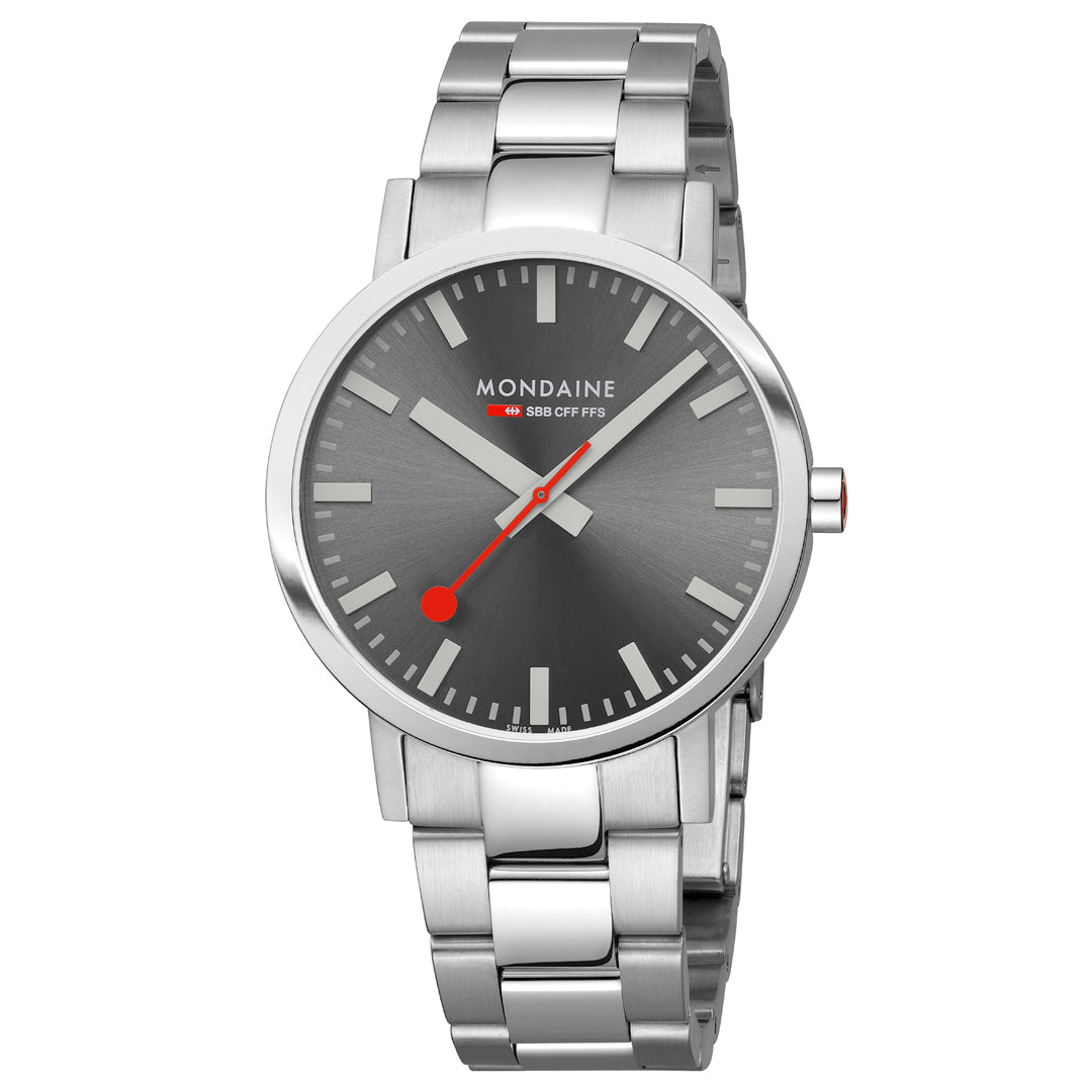 MONDAINE CLASSIC GREY DIAL STAINLESS STEEL BRACELET WATCH A660.30360.81SBJ