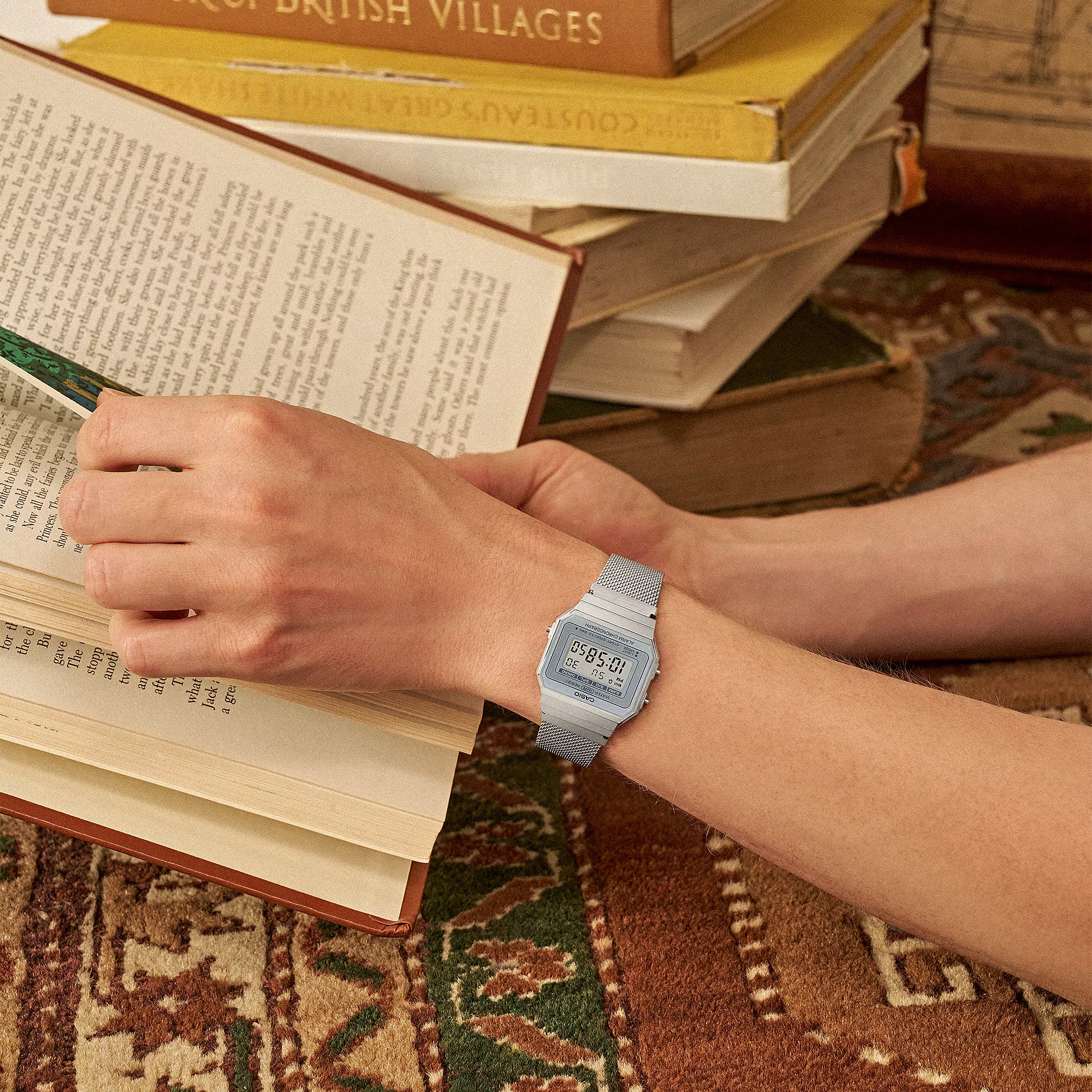 Casio Vintage Silver Stainless Steel Band and Dial Watch A700WM-7A