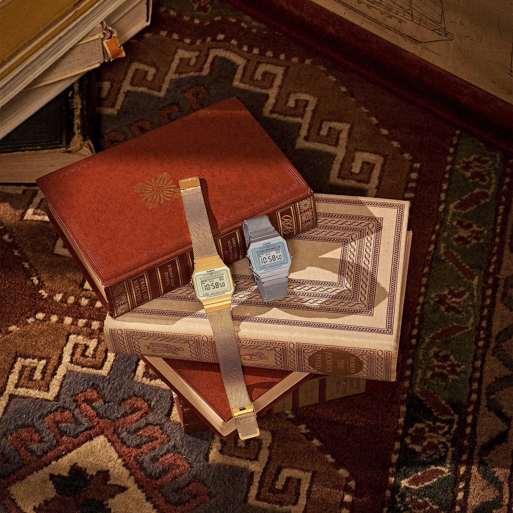 Casio Vintage Silver Stainless Steel Band and Dial Watch A700WM-7A