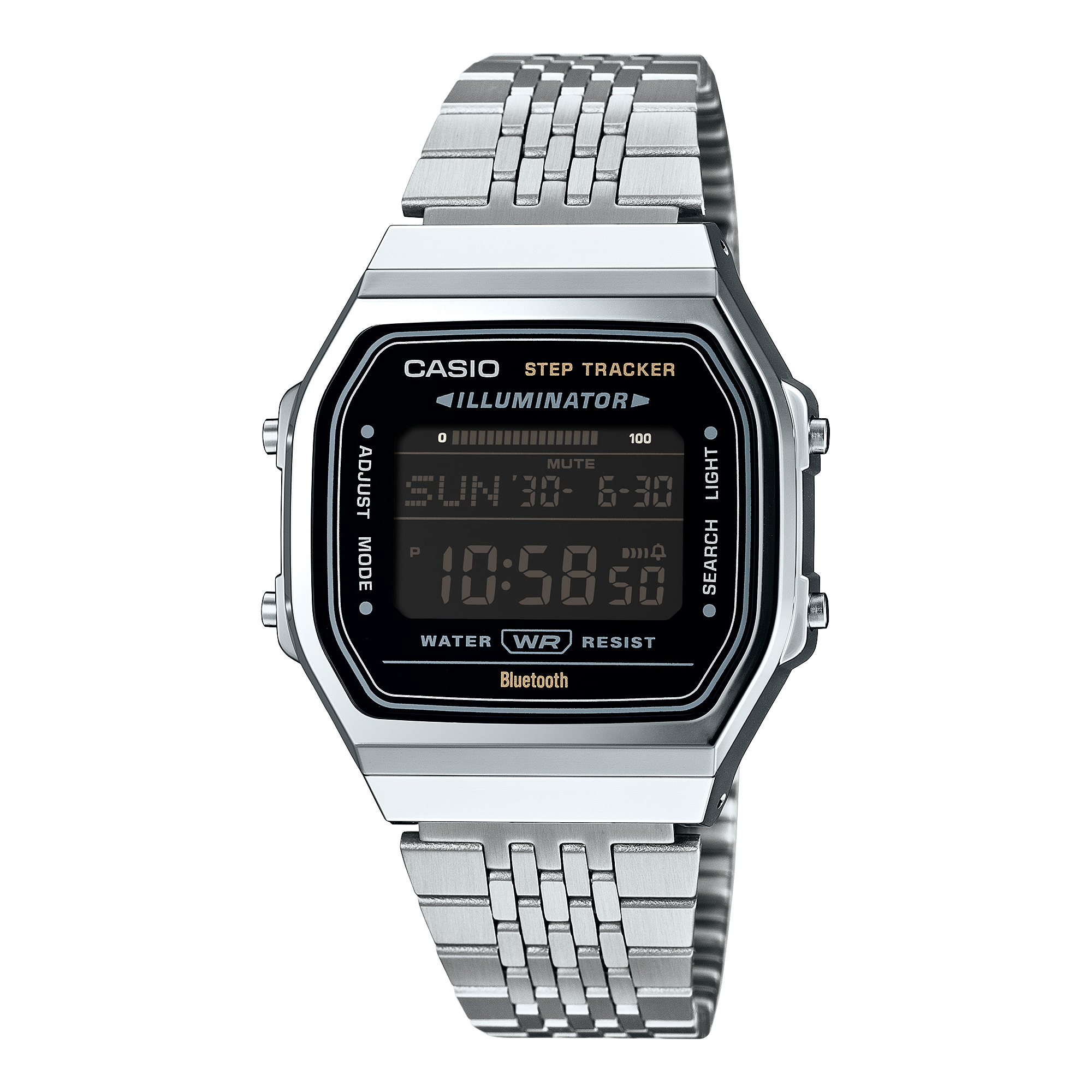 Casio Vintage Silver Stainless Steel Watch ABL100WE-1B