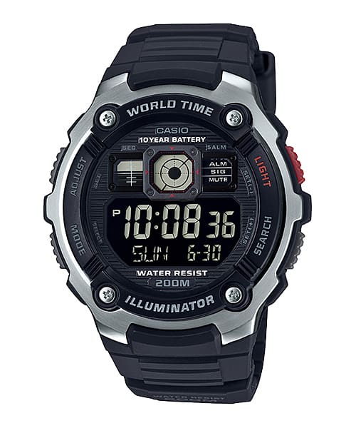 Casio Digital Black Resin Band Watch AE2000W-1B