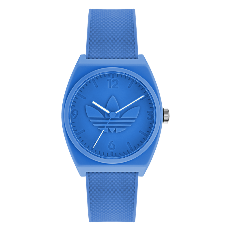 Blue Adidas wristwatch with a sporty silicone band.