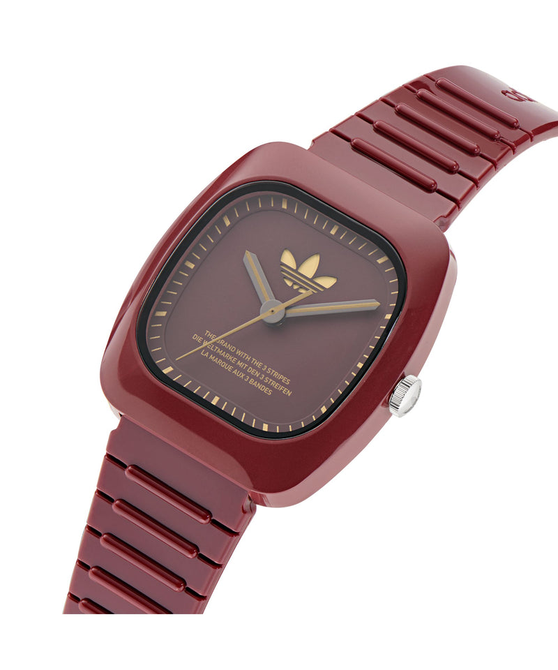 Adidas Retro Wave Burgundy Resin Strap Watch AOSY24028